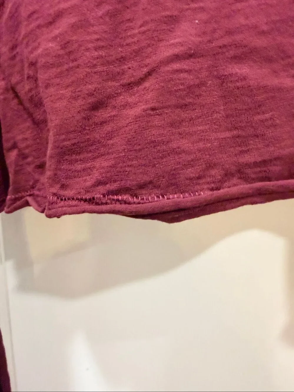 We The Free FP Movement Maroon Burgundy Long Sleeve Cropped Top Shirt Small S